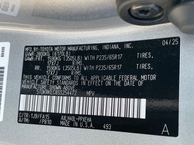 2025 Toyota Sienna LE 8 Passenger - 36 MPG / WIRELESS CARPLAY