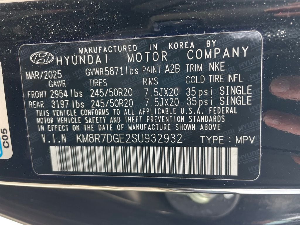 2025 Hyundai PALISADE Calligraphy Night Edition - VENTILATED 2ND ROW