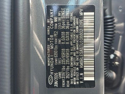 2026 Hyundai PALISADE HYBRID SEL 7 Passenger