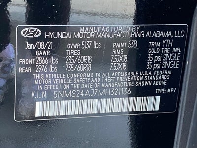 2021 Hyundai SANTA FE SEL