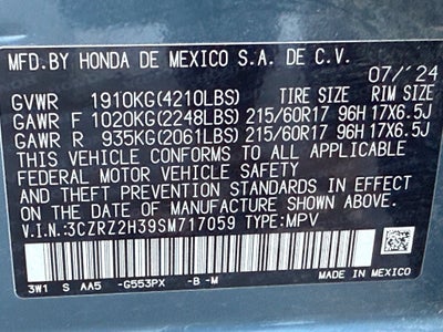 2025 Honda HR-V LX - AWD / CLEAN CARFAX / ONE OWNER