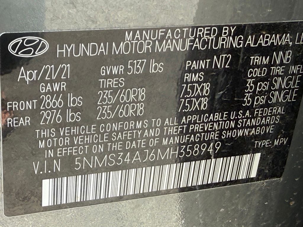 2021 Hyundai SANTA FE SEL - HYUNDAI CPO / CLEAN CARFAX / PANORAMIC SUNROOF