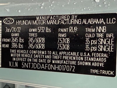 2022 Hyundai SANTA CRUZ SEL Premium