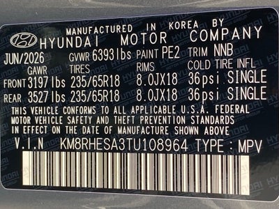 2026 Hyundai PALISADE HYBRID SEL Premium 7 Passenger