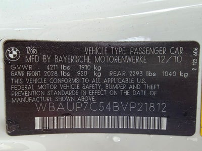 2011 BMW 1 Series 128i