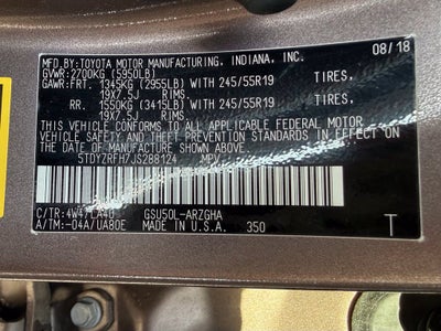 2018 Toyota Highlander Limited Platinum