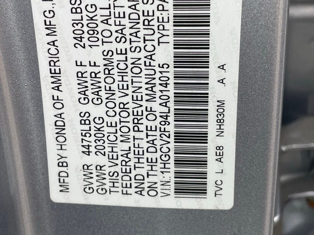 2020 Honda Accord Touring 2.0T