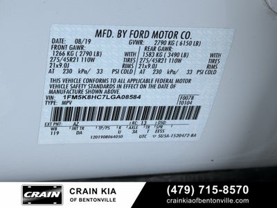 2020 Ford Explorer Platinum - 4WD / PANORAMIC SUNROOF / CLEAN CARFAX