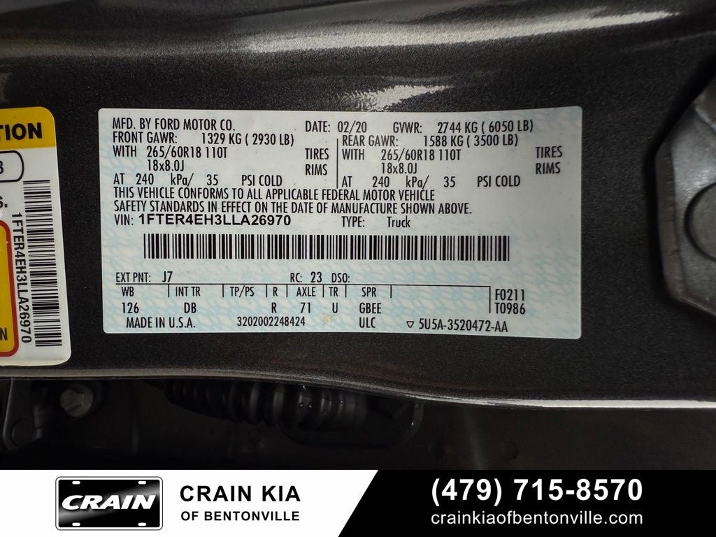 2020 Ford Ranger Lariat - CLEAN CARFAX / LEATHER
