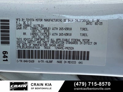 2025 Toyota Tacoma TRD Sport Premium - 4WD / SUNROOF / $8,750 Premium Pkg