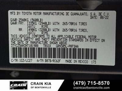 2022 Toyota Tacoma TRD Off-Road Premium V6 - SUNROOF / 4WD / MANUAL / LIFTED