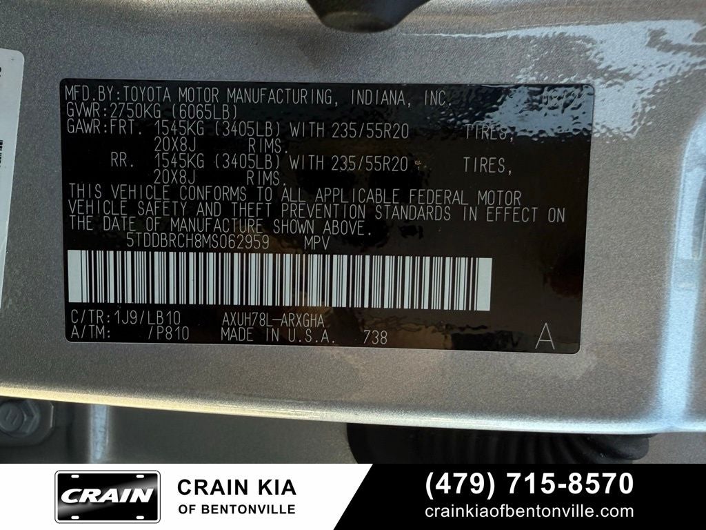 2021 Toyota Highlander Hybrid Limited - HYBRID! / AWD / SUNROOF / ONE OWNER