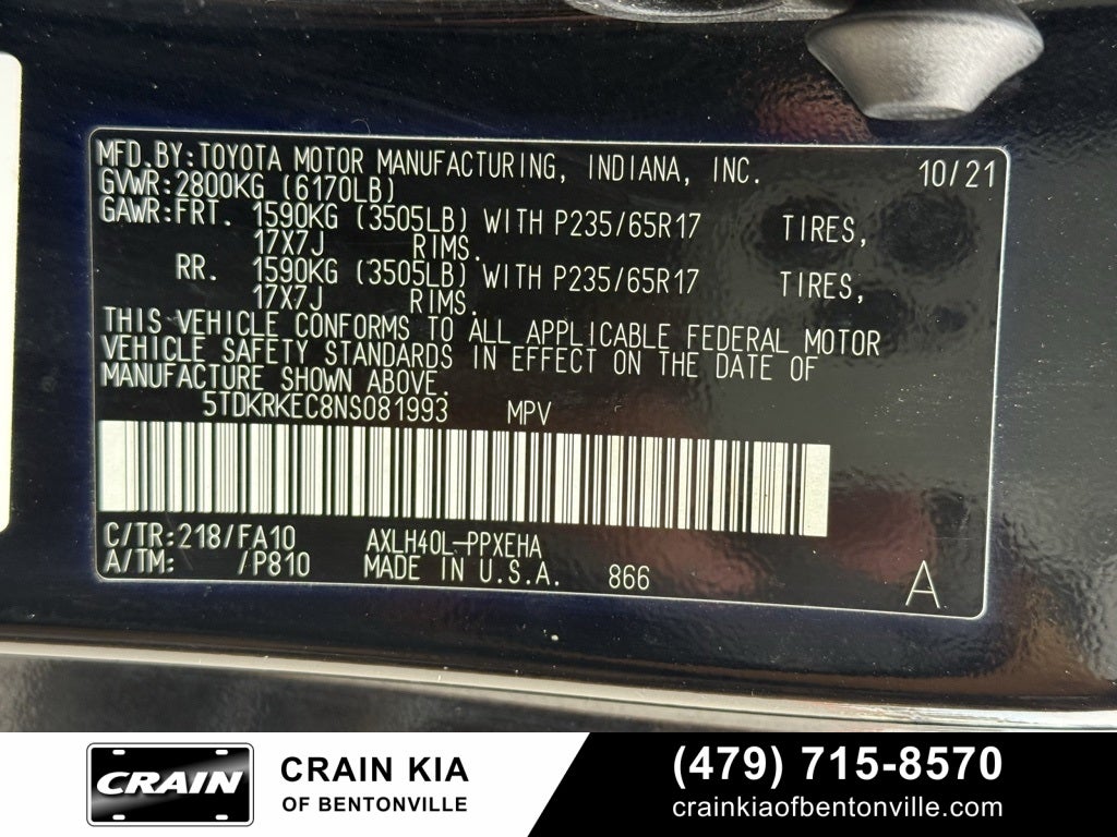 2022 Toyota Sienna LE 8 Passenger - CLEAN CARFAX