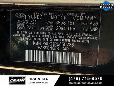 2024 Hyundai ELANTRA Limited - SUNROOF / CLEAN CARFAX / ONE OWNER