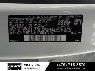 2020 Volvo XC90 T6 Momentum - AWD / PANORAMIC SUNROOF