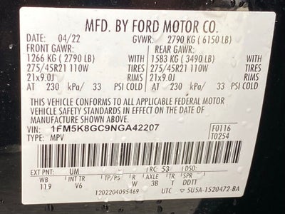 2022 Ford Explorer ST 4X4 / HEATED SEATS / 3RD ROW