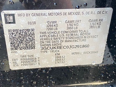 2018 Chevrolet Silverado 1500 LT LT1 / 4X4 / ONE OWNER