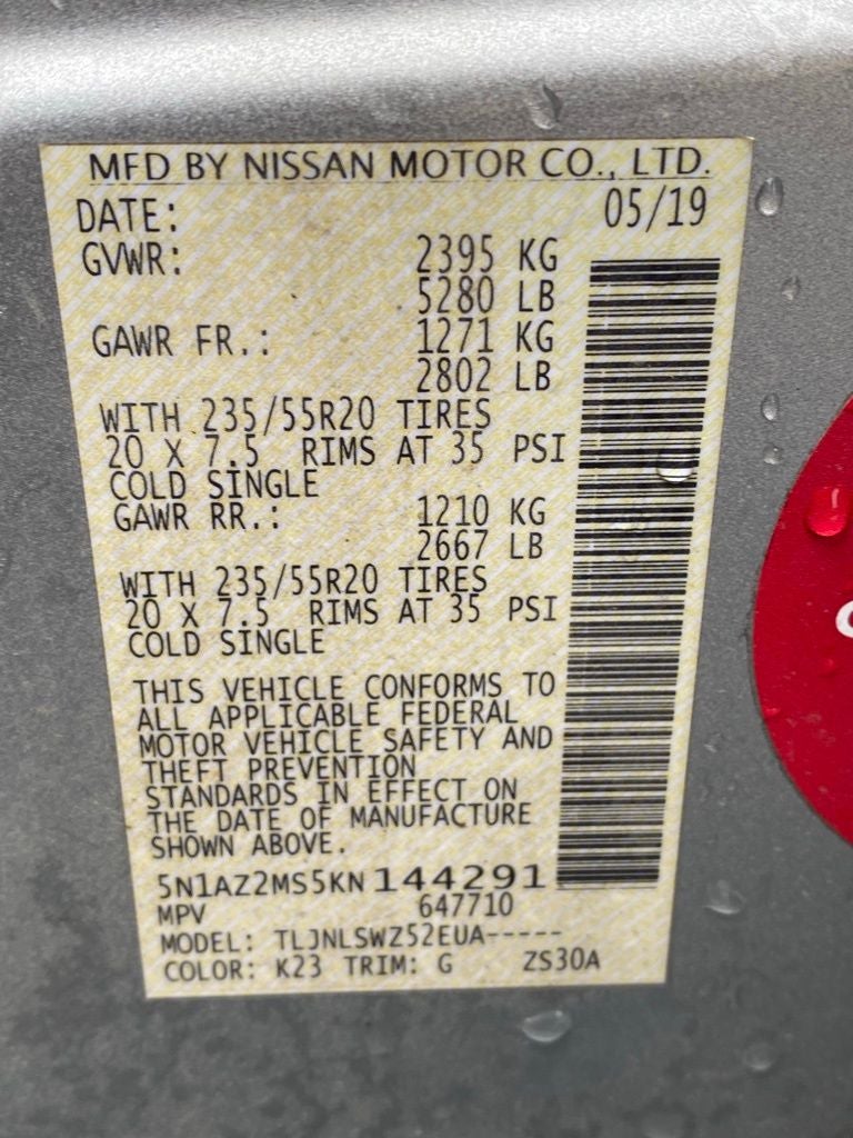 2019 Nissan Murano Platinum AWD / MOONROOF / HEATED SEATS