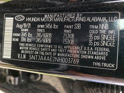 2022 Hyundai SANTA CRUZ SE CLEAN CARFAX