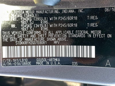 2016 Toyota Highlander XLE V6 HEATED SEATS / NAV