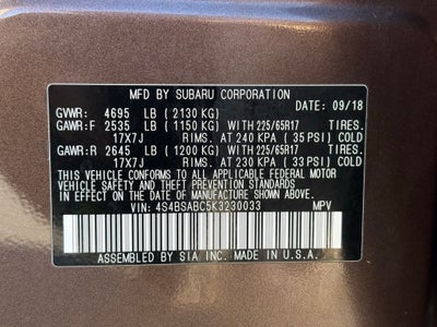 2019 Subaru Outback 2.5i