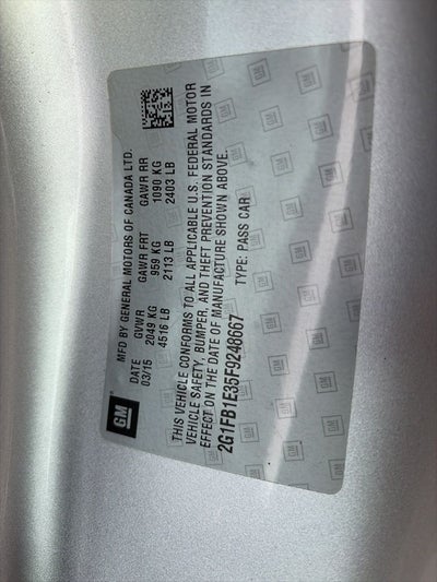 2015 Chevrolet Camaro 2LS