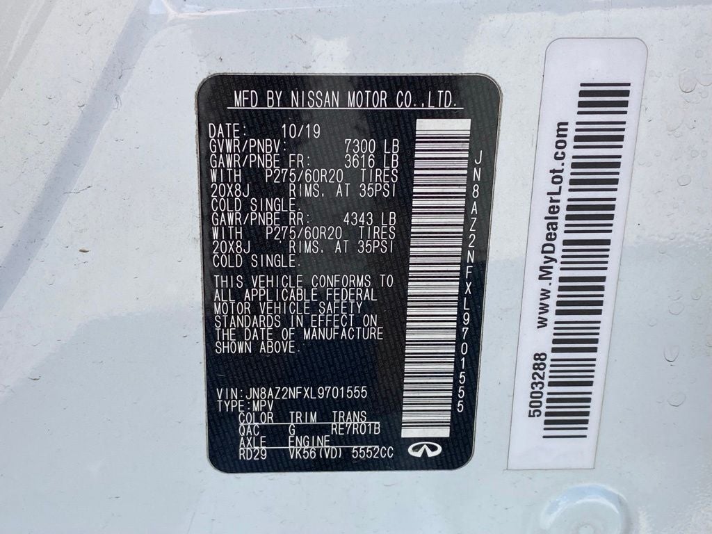 2020 INFINITI QX80 LUXE