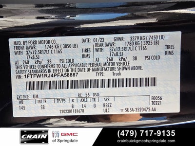 2023 Ford F-150 Raptor TWIN PANEL ROOF GRAFICS DELETED BEAD LOCK WHEELS