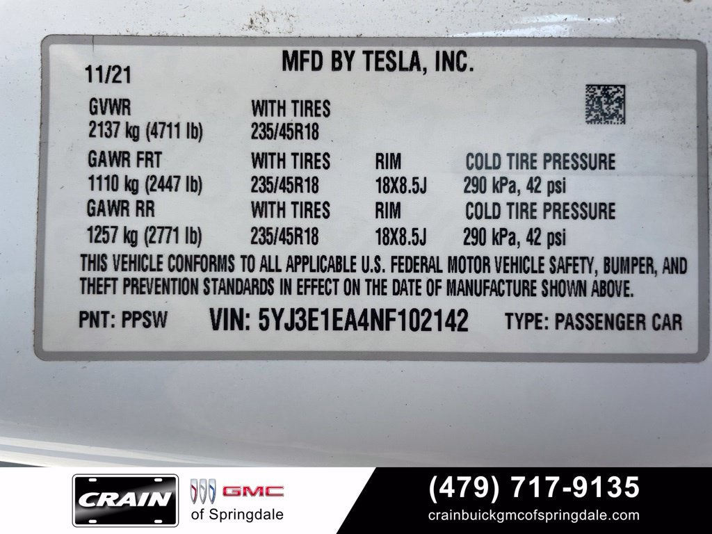 2022 Tesla Model 3 Base