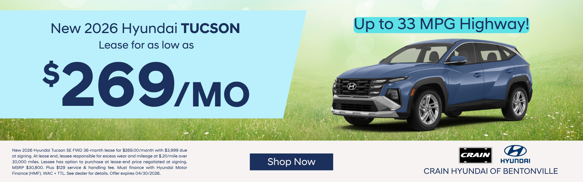 Browse new Tucson inventory at Crain Hyundai Bentonville.