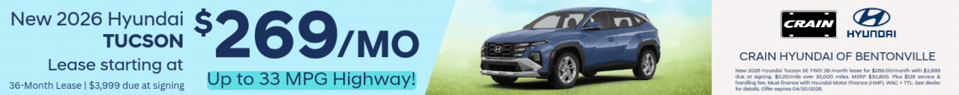 New Vehicle Deals at Crain Hyundai of Bentonville